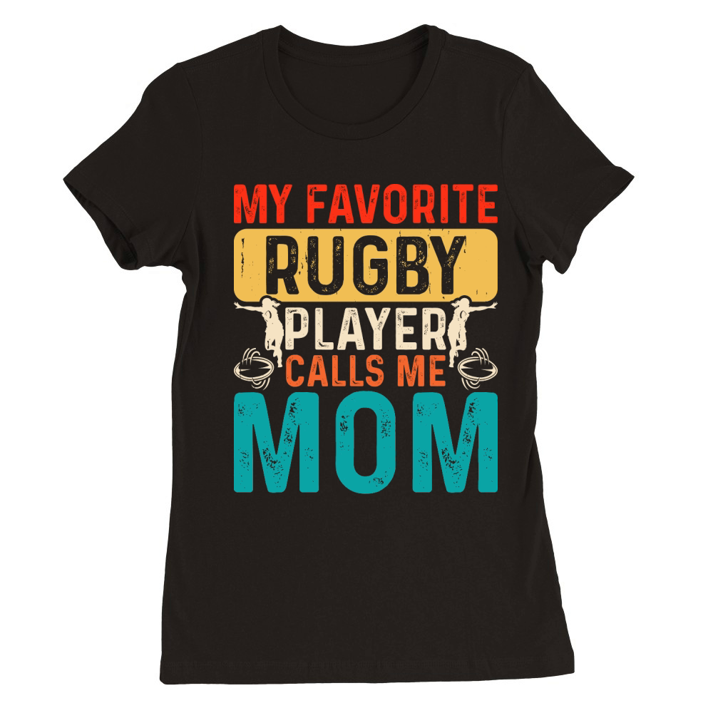 Vintage Rugby Player player Calls Me Mom Premium Womens Crewneck T-shirt