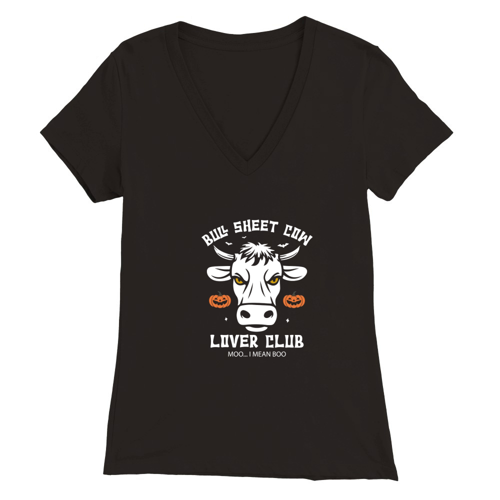 Bull Sheet Cow Lover club Moo...I mean boo Premium Womens V-Neck T-shirt