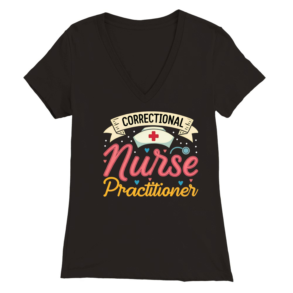 Correctional Nurse Practitioner Premium Womens V-Neck T-shirt