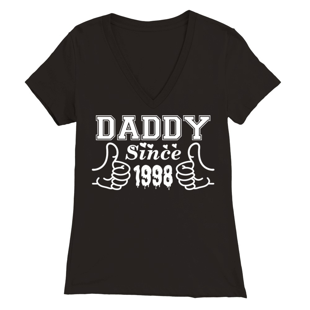 Daddy Since 1998 Happy Fathers Day Premium Womens V-Neck T-shirt