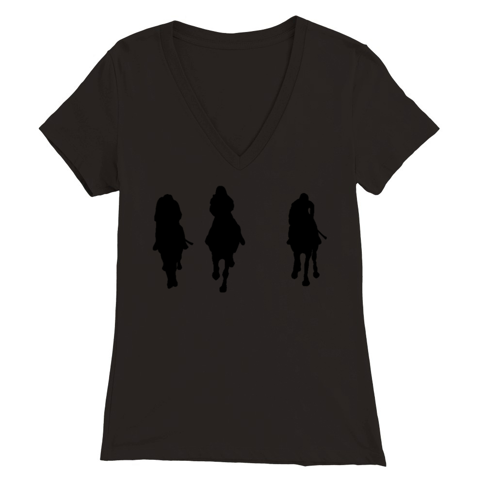 Horse Racing Premium Womens V-Neck T-shirt