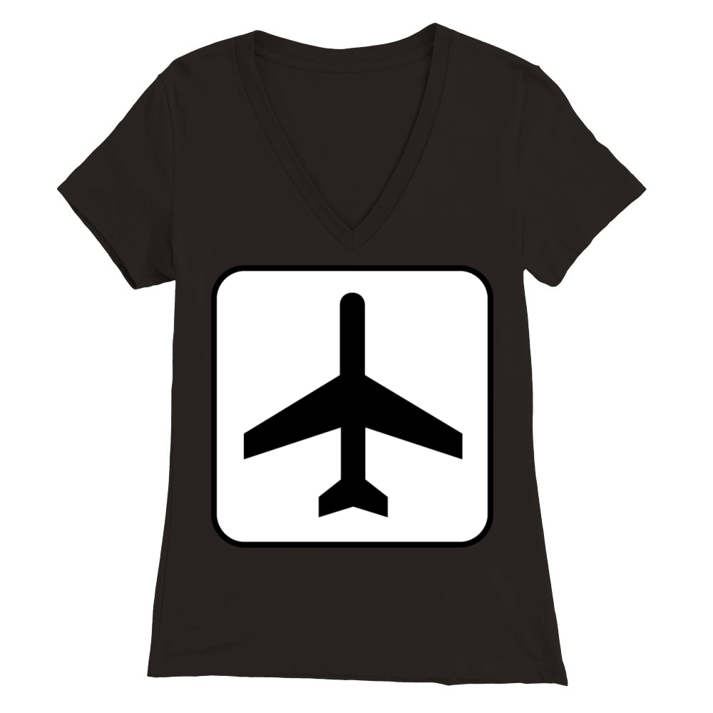 Map symbol plane Premium Womens V-Neck T-shirt