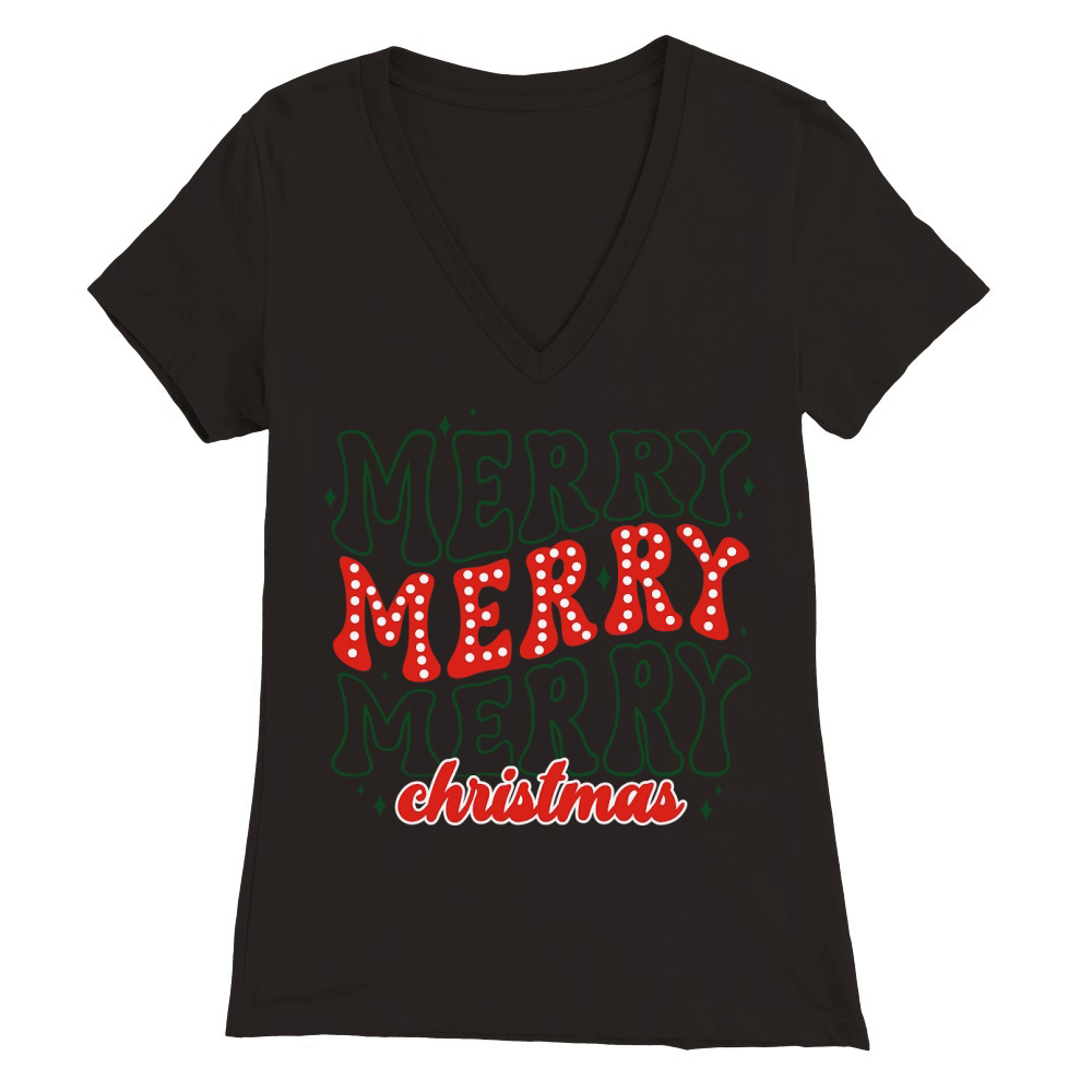 Merry christmas 44 08 Premium Womens V-Neck T-shirt