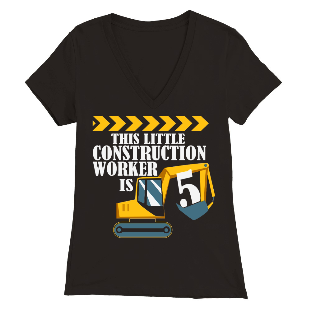 this construction worker is 5 birthday Premium Womens V-Neck T-shirt