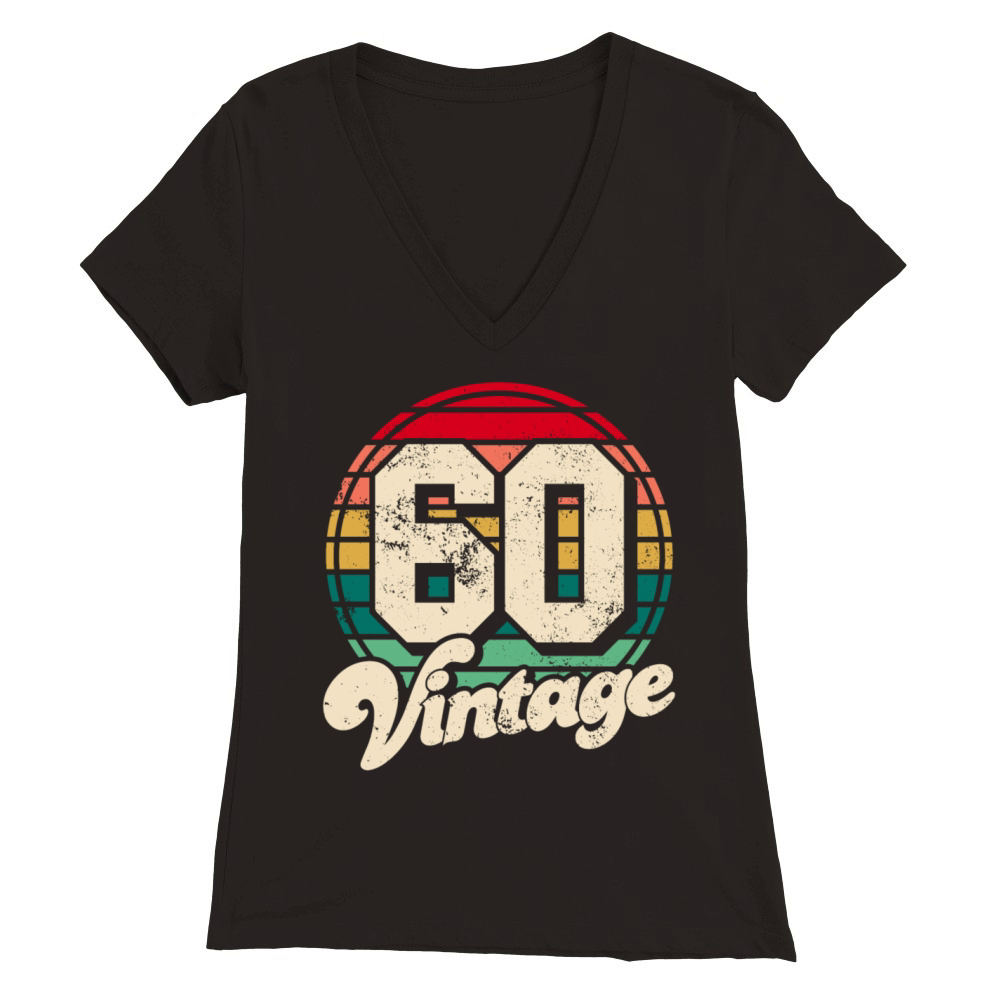 Vintage 1960 birthday gifts Born 60 Bday Gift Premium Womens V-Neck T-shirt