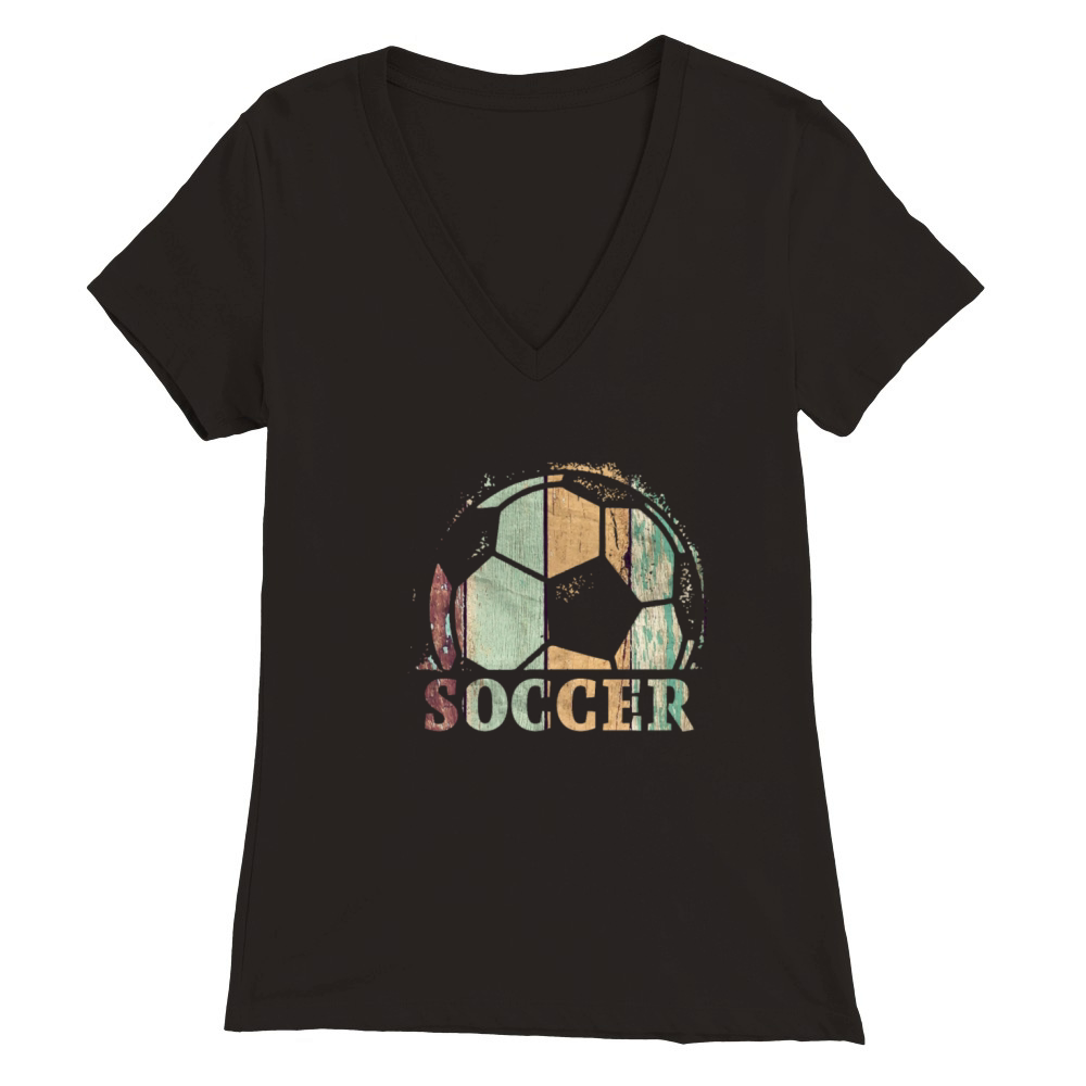 Vintage Soccer Player Futbol Coach design Premium Womens V-Neck T-shirt