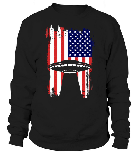 Vintage UFO Alien Flag USA 3 Sweatshirt Unisex