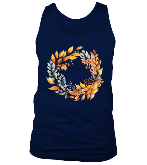Autumn Fall Floral Frame 17 Tank Top Unisex