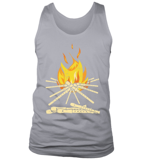 Campfire Flute Flutist Recorder Music Musician Tank Top Unisex