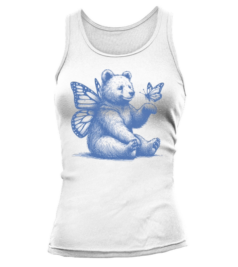 Bear With Butterfly Wings Vintage L iBlue Tank top Woman