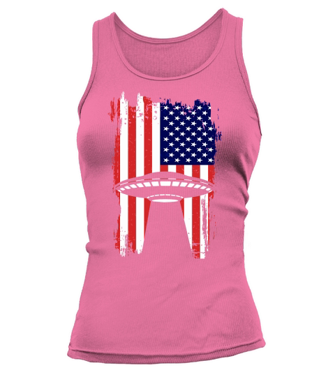Vintage UFO Alien Flag USA 3 Tank top Woman