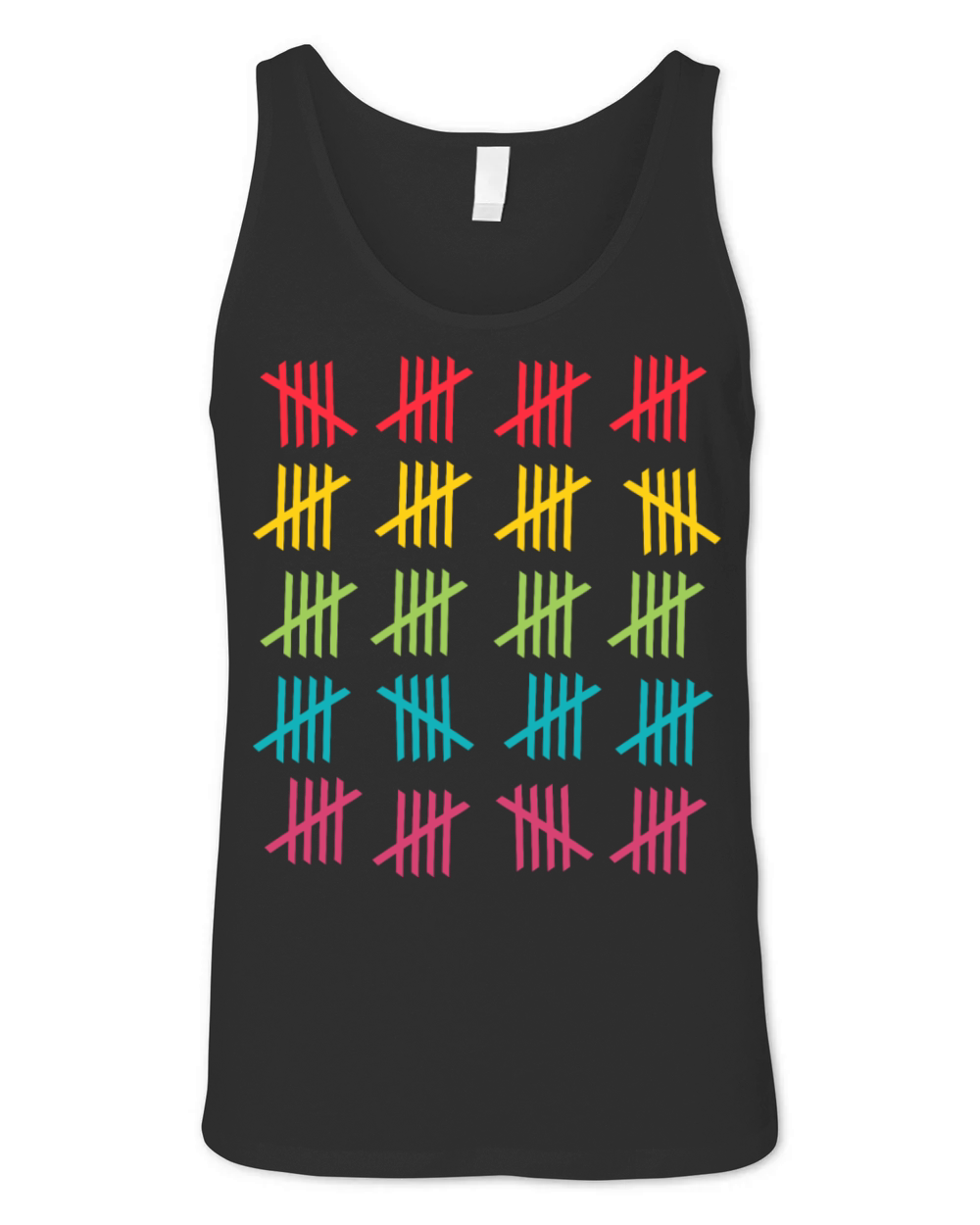 100th Day of School Tally Marks Teacher T-Shirts Unisex Jersey Tank