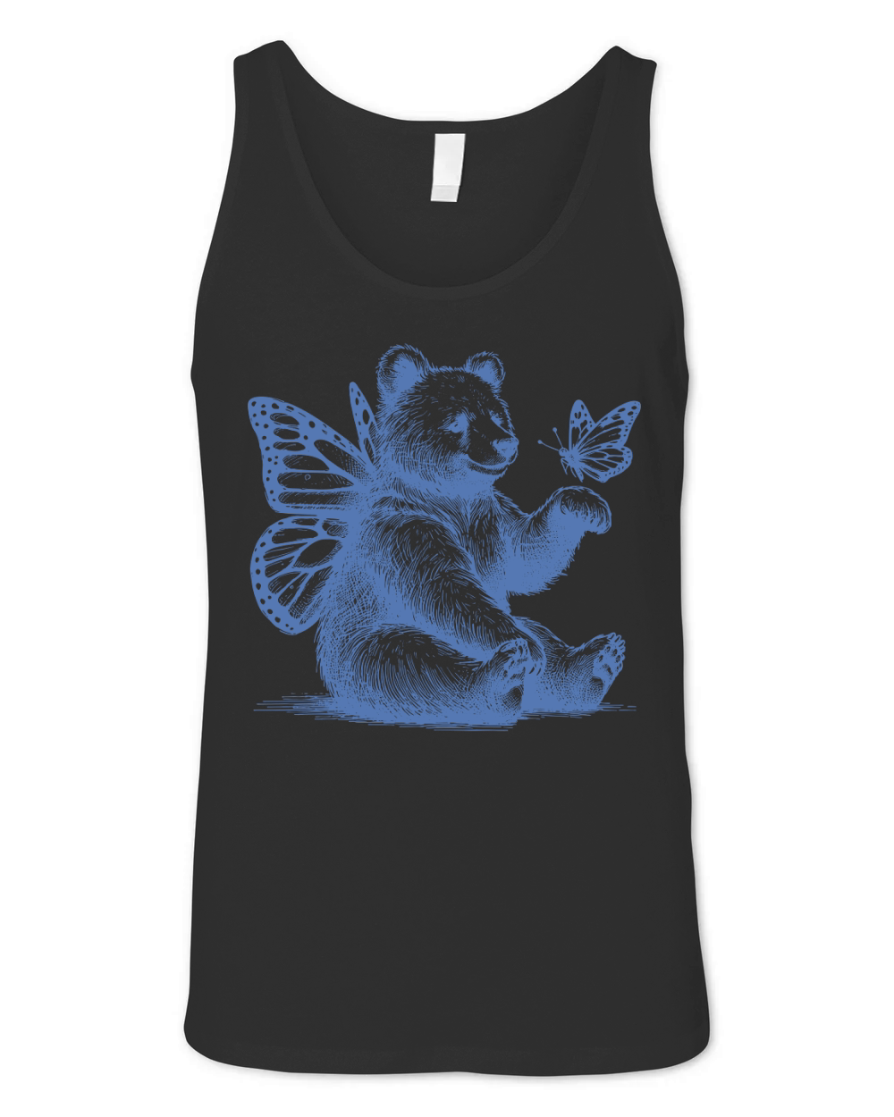 Bear With Butterfly Wings Vintage L iBlue Unisex Jersey Tank