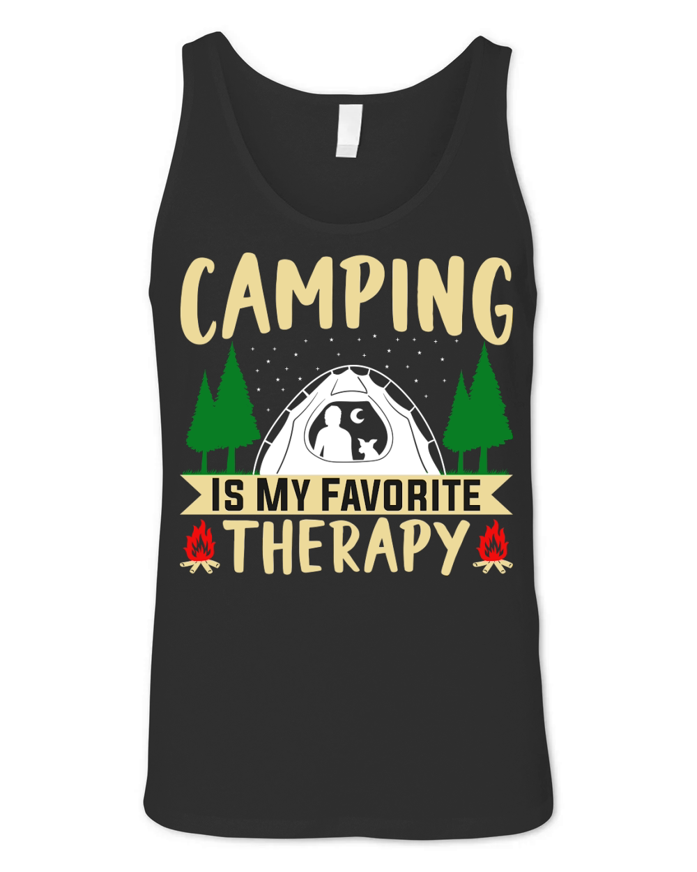 CAMPING IS MY FAVORITE THERAPY Unisex Jersey Tank