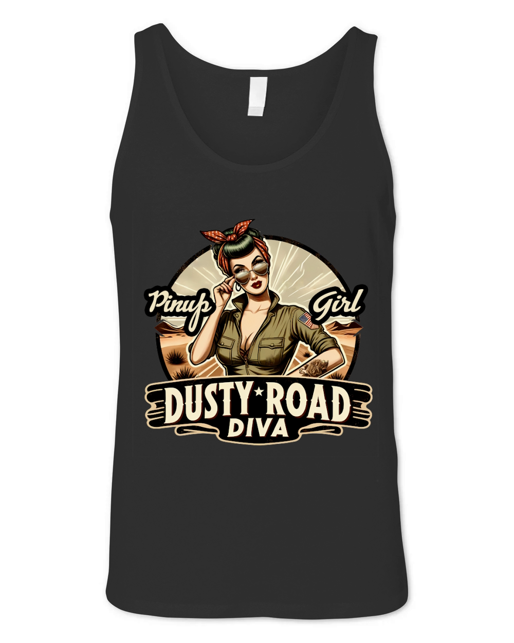 Retro Vintage dusty road diva Unisex Jersey Tank