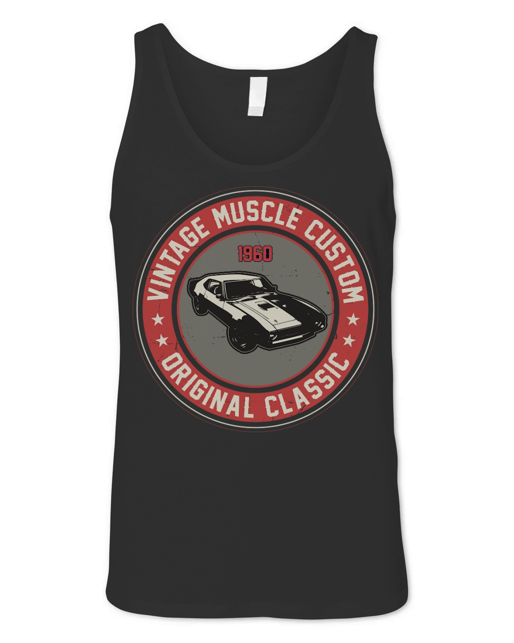 vintage muscle car vector (1) Unisex Jersey Tank