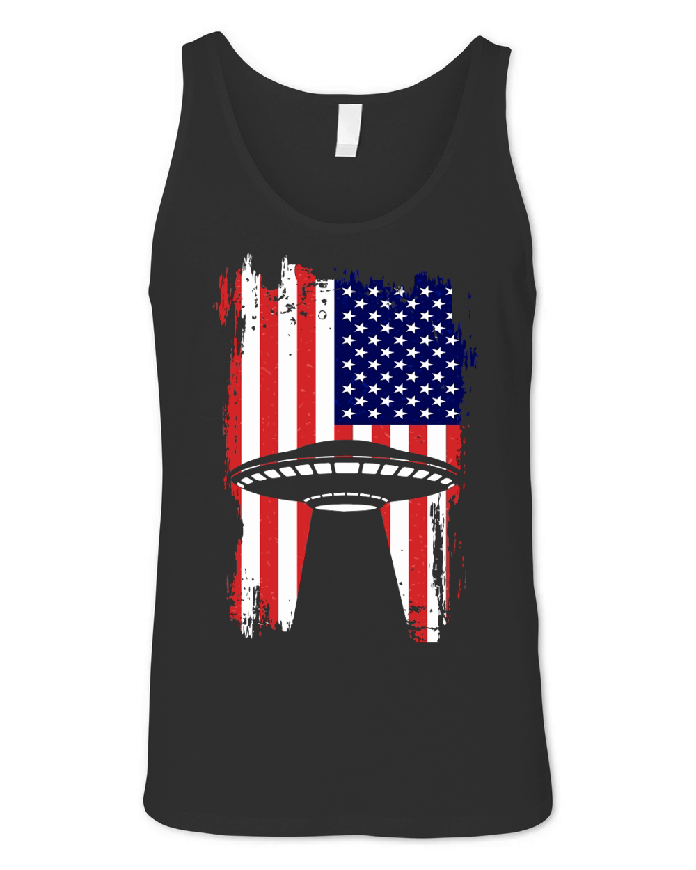 Vintage UFO Alien Flag USA 3 Unisex Jersey Tank