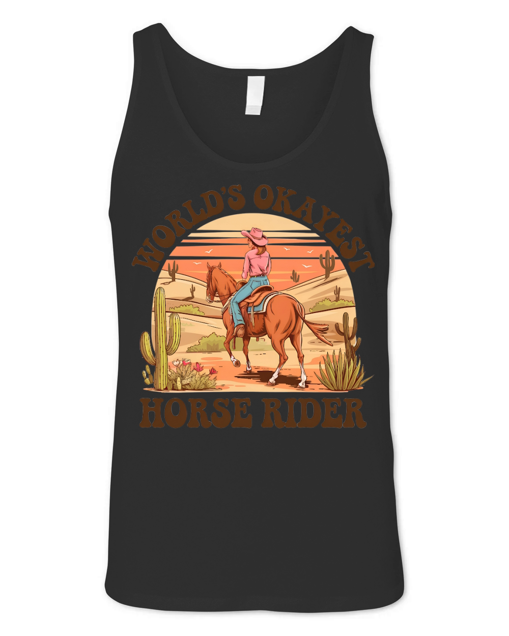 Worlds Okayest Horse rider Unisex Jersey Tank