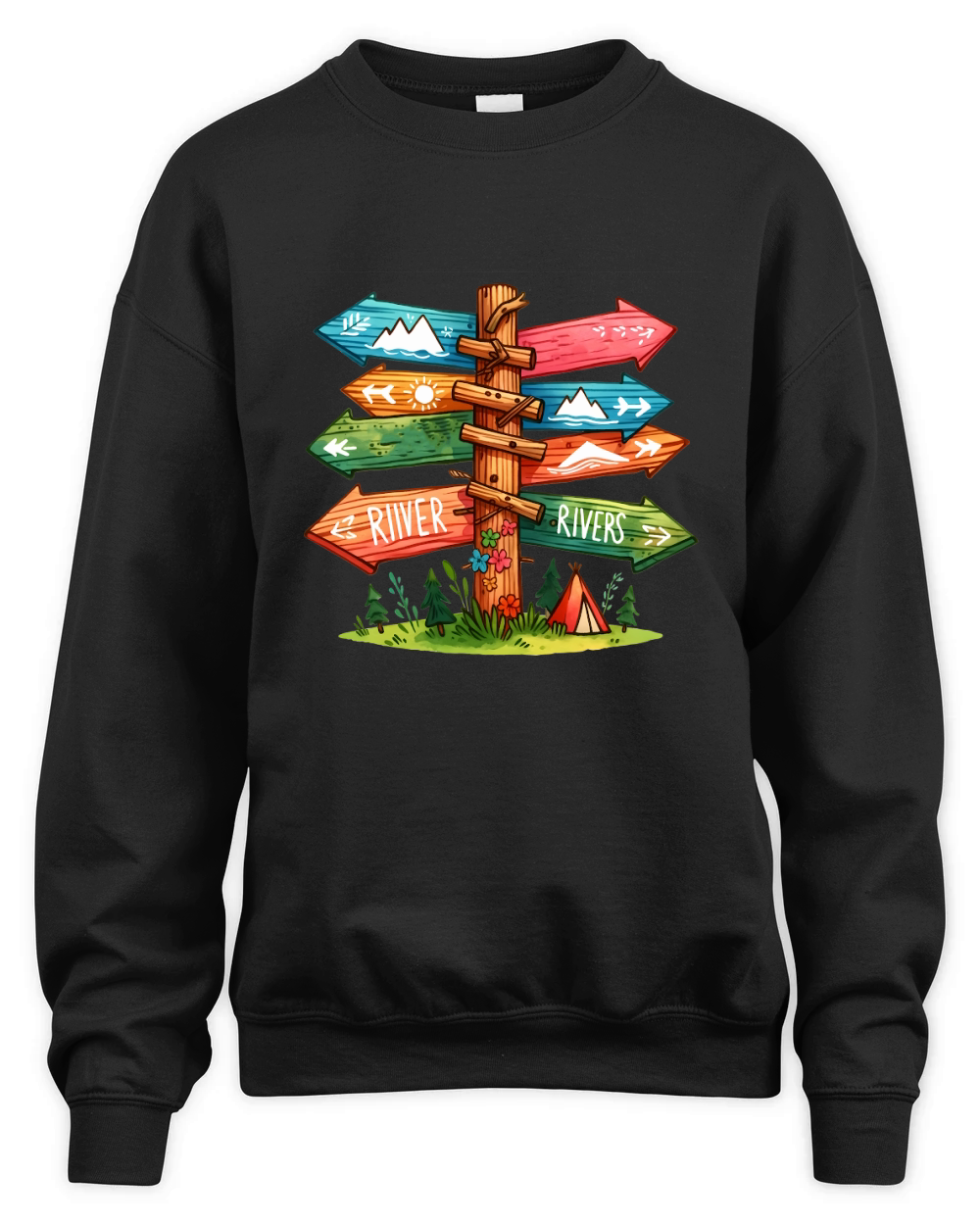 Adventure Awaits camping Unisex Premium Crewneck Sweatshirt