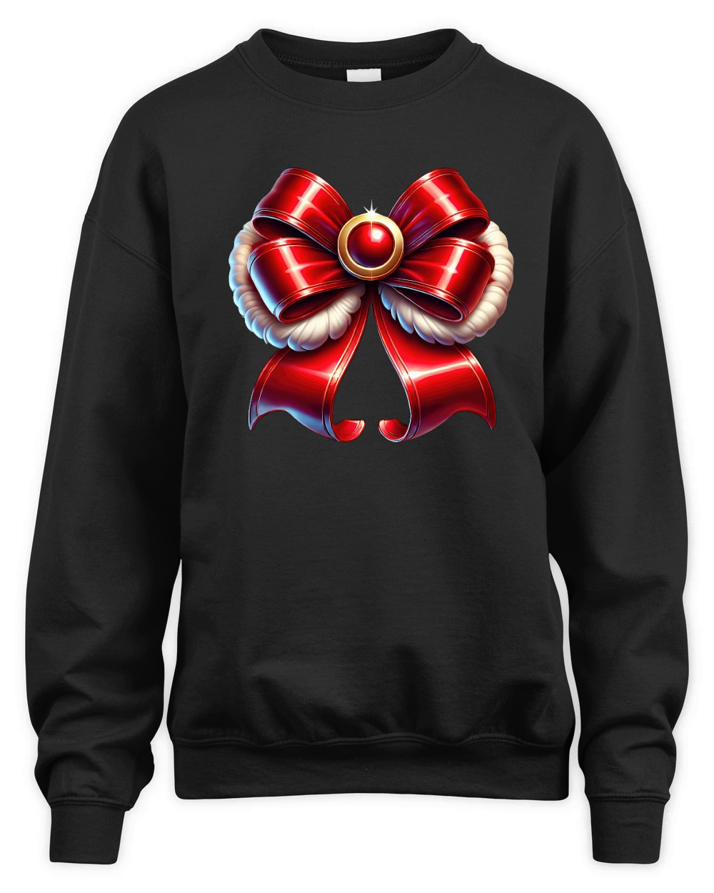 Christmas Coquette Bow 2 02 Unisex Premium Crewneck Sweatshirt