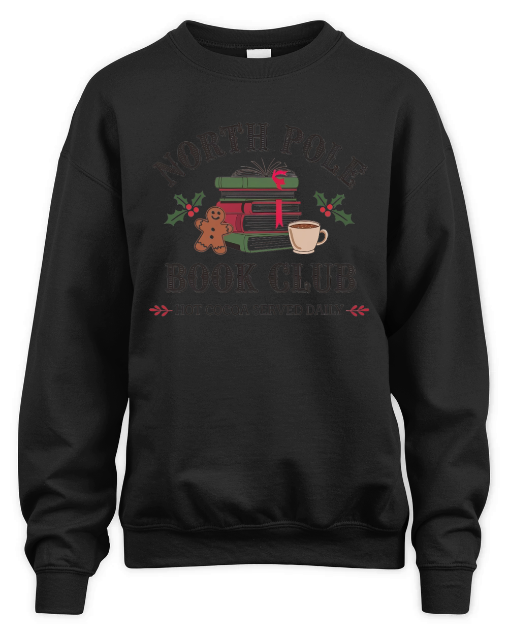 North Pole book club christmas Unisex Premium Crewneck Sweatshirt