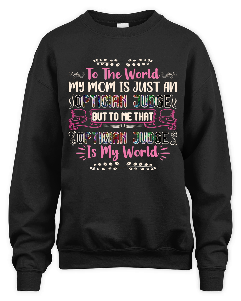 To the world my mom is just an optician judge Mothers Day Unisex Premium Crewneck Sweatshirt