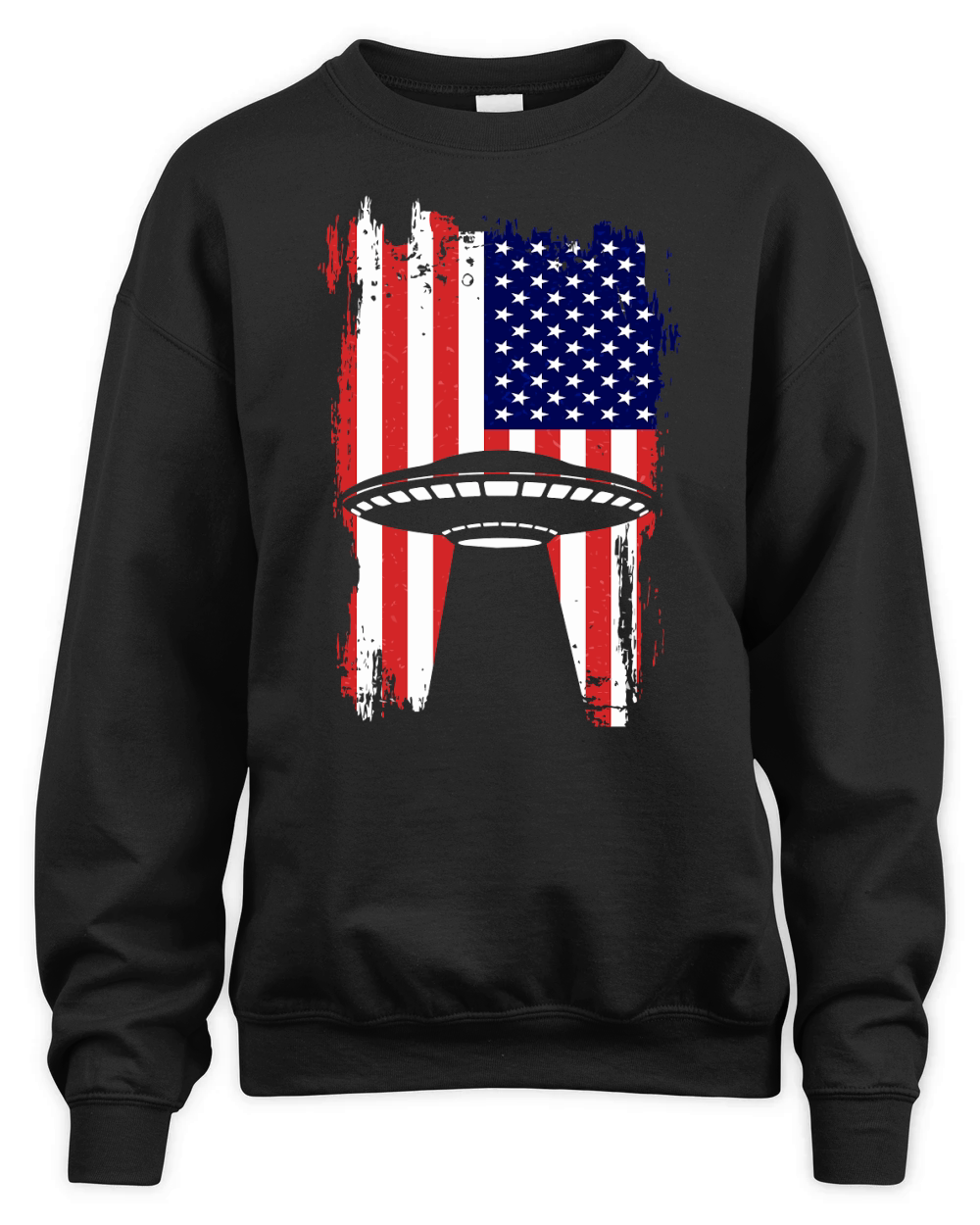 Vintage UFO Alien Flag USA 3 Unisex Premium Crewneck Sweatshirt