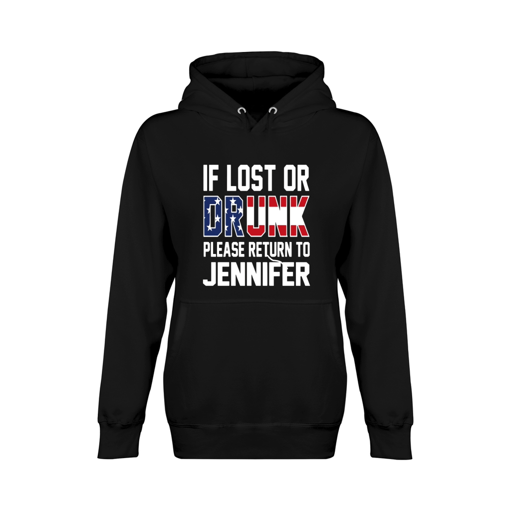 If lost or Drunk please return to Jennifer 4th of July Unisex Premium Pullover Hoodie