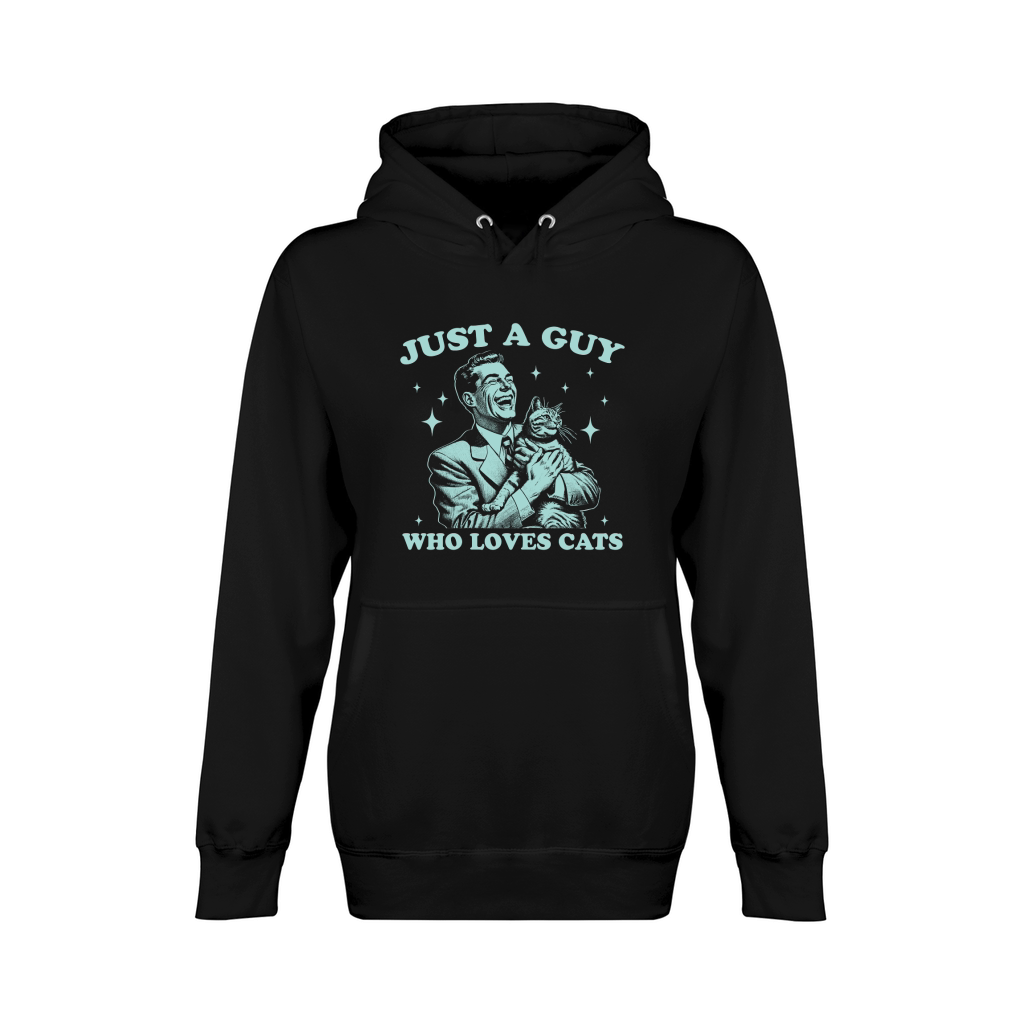 Just A Guy Who Loves Cats D Green Unisex Premium Pullover Hoodie