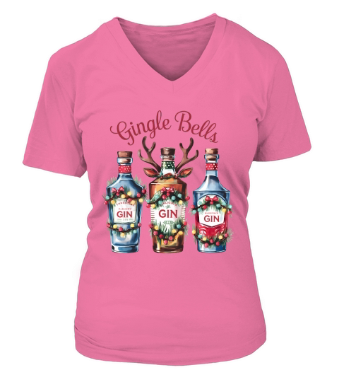 Gingle Bells Vintage Christmas 02 V-neck T-Shirt Woman