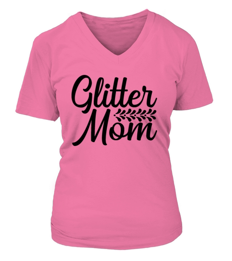 Glitter Mom V-neck T-Shirt Woman
