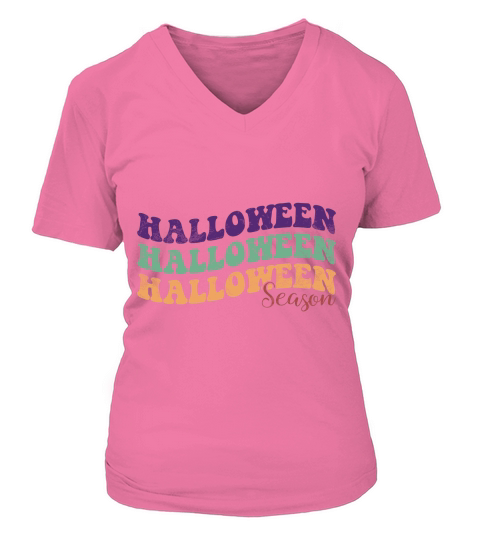 Halloween Season Retro Groovy Vintage 1.02 V-neck T-Shirt Woman