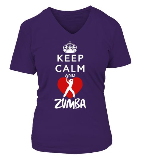 Keep Calm And Loves Zumba Shirts V-neck T-Shirt Woman