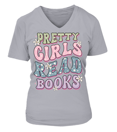 Pretty girls read books 3 V-neck T-Shirt Woman