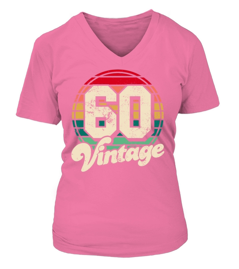 Vintage 1960 birthday gifts Born 60 Bday Gift V-neck T-Shirt Woman