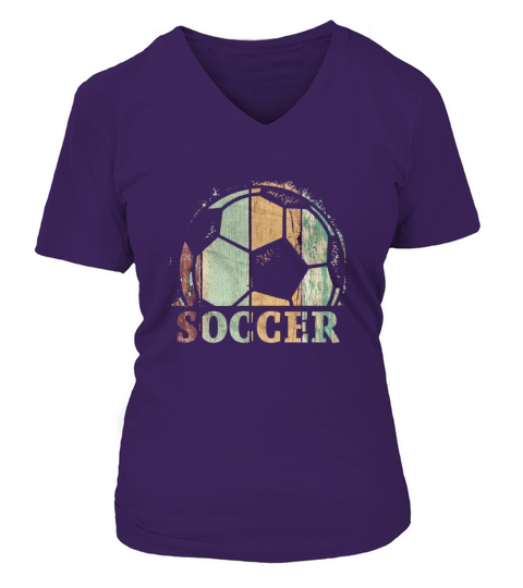 Vintage Soccer Player Futbol Coach design V-neck T-Shirt Woman