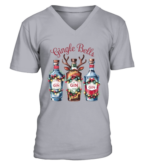 Gingle Bells Vintage Christmas 02 V-Neck T-shirt
