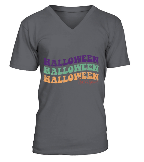 Halloween Season Retro Groovy Vintage 1.02 V-Neck T-shirt