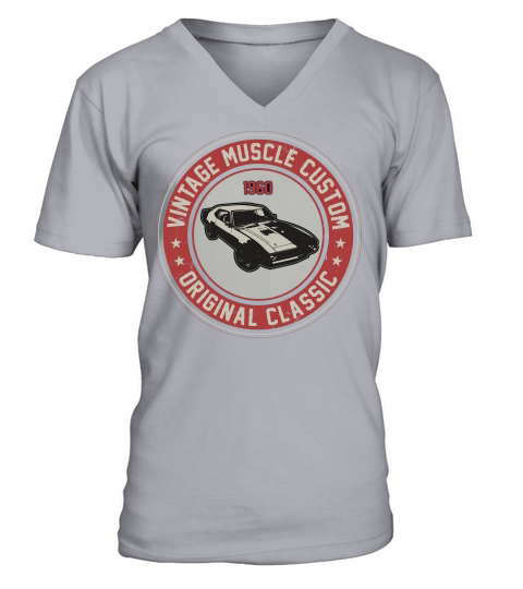 vintage muscle car vector (1) V-Neck T-shirt