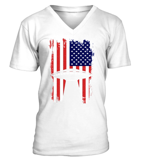 Vintage UFO Alien Flag USA 3 V-Neck T-shirt