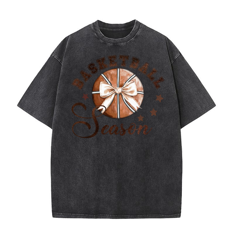 Basketball season ball bow Washed T-Shirt