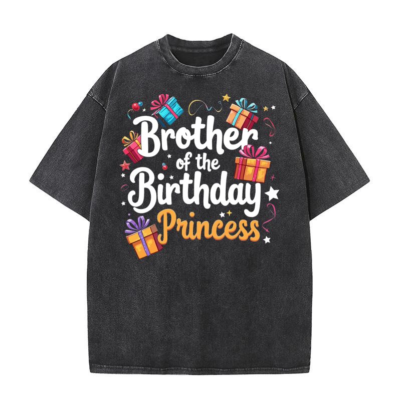 Brother of the birthday princess Washed T-Shirt