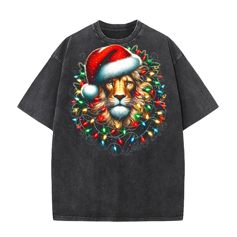 Christmas Lion1 Washed T-Shirt