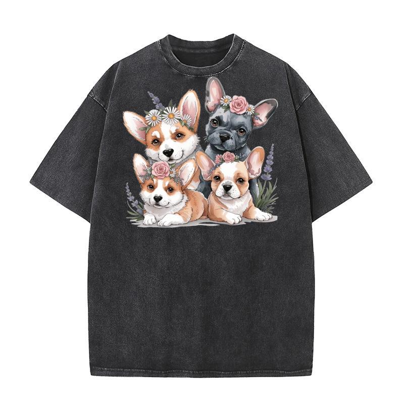 Dog Watercolor Bundle 11 Washed T-Shirt