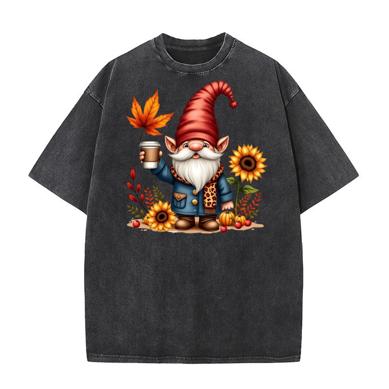 Gnome Sublimation Clipart 10 14 Washed T-Shirt