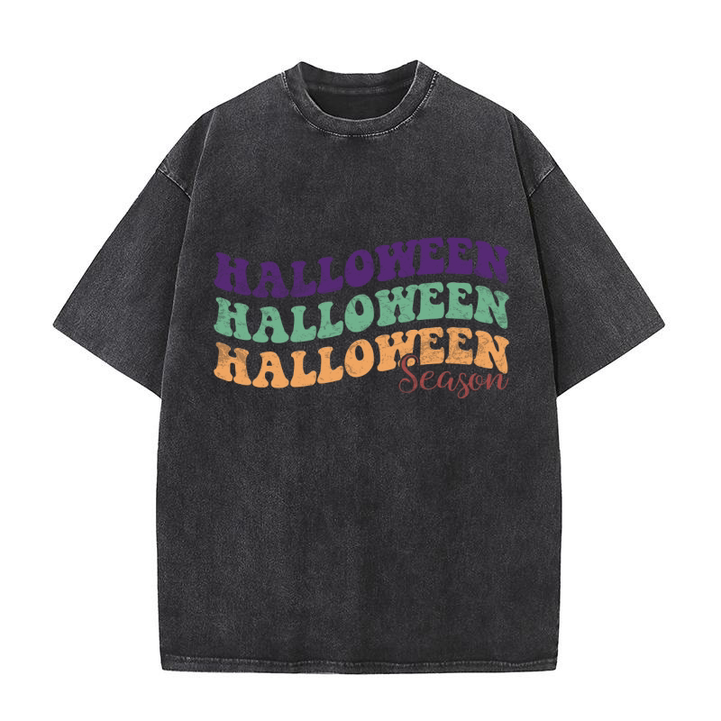Halloween Season Retro Groovy Vintage 1.02 Washed T-Shirt