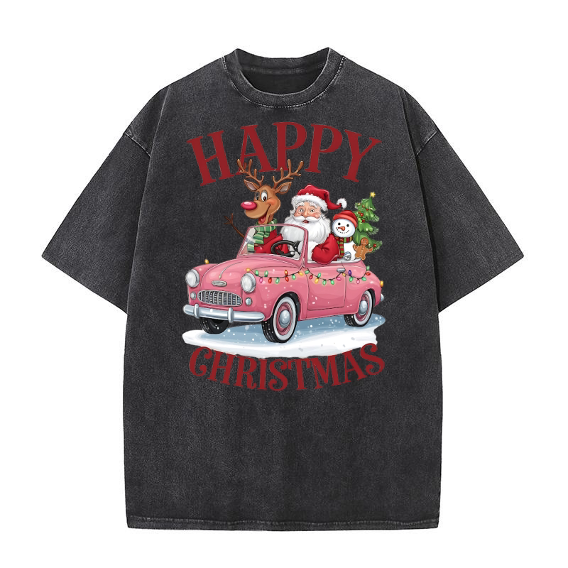 Happy Christmas 9 02 Washed T-Shirt