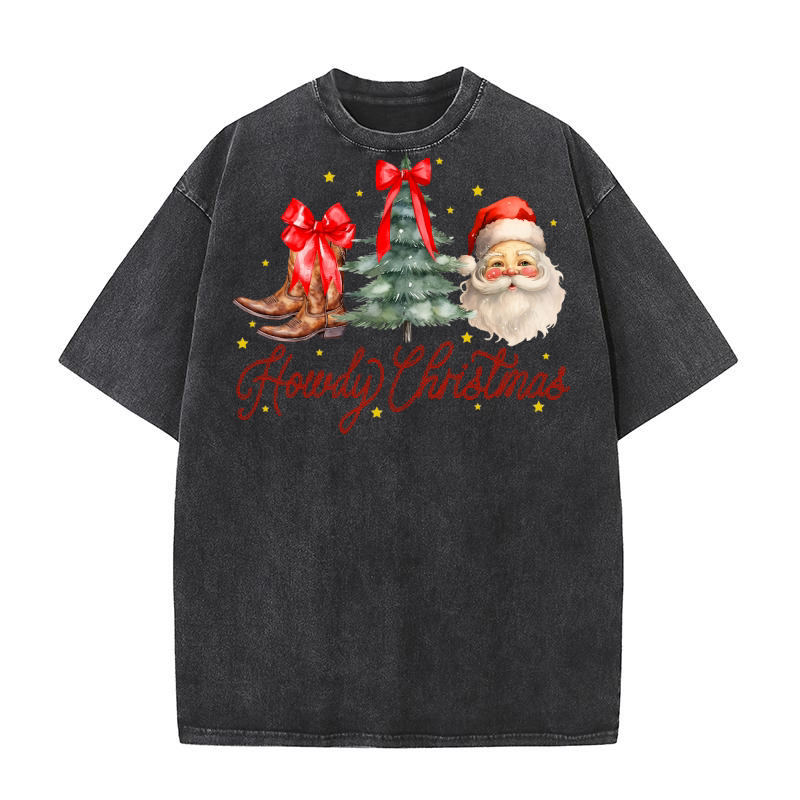 Howdy Christmas Traditional Washed T-Shirt