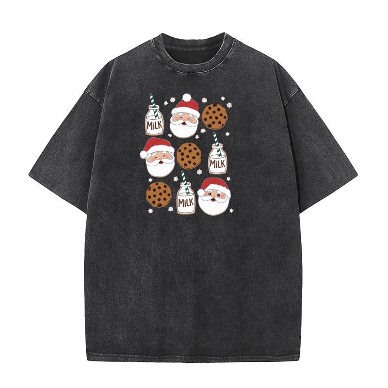 Milk and Cookies Christmas 1 Washed T-Shirt