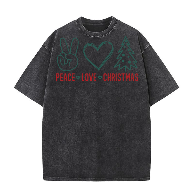 peace love christmas Washed T-Shirt